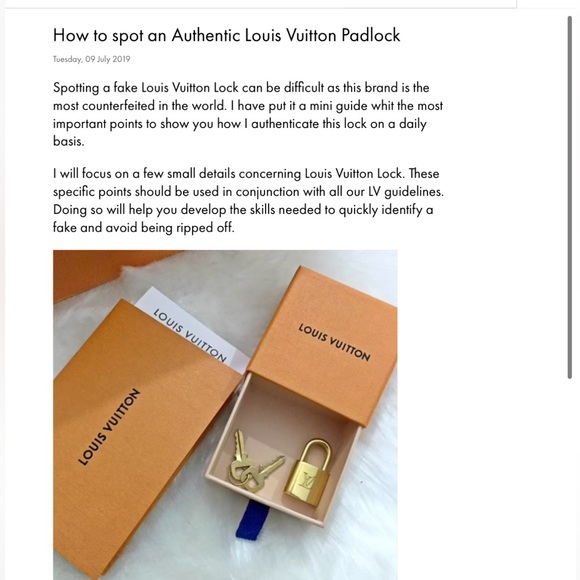 Authentic LV Lock w/2 keys - Picture 5 of 7